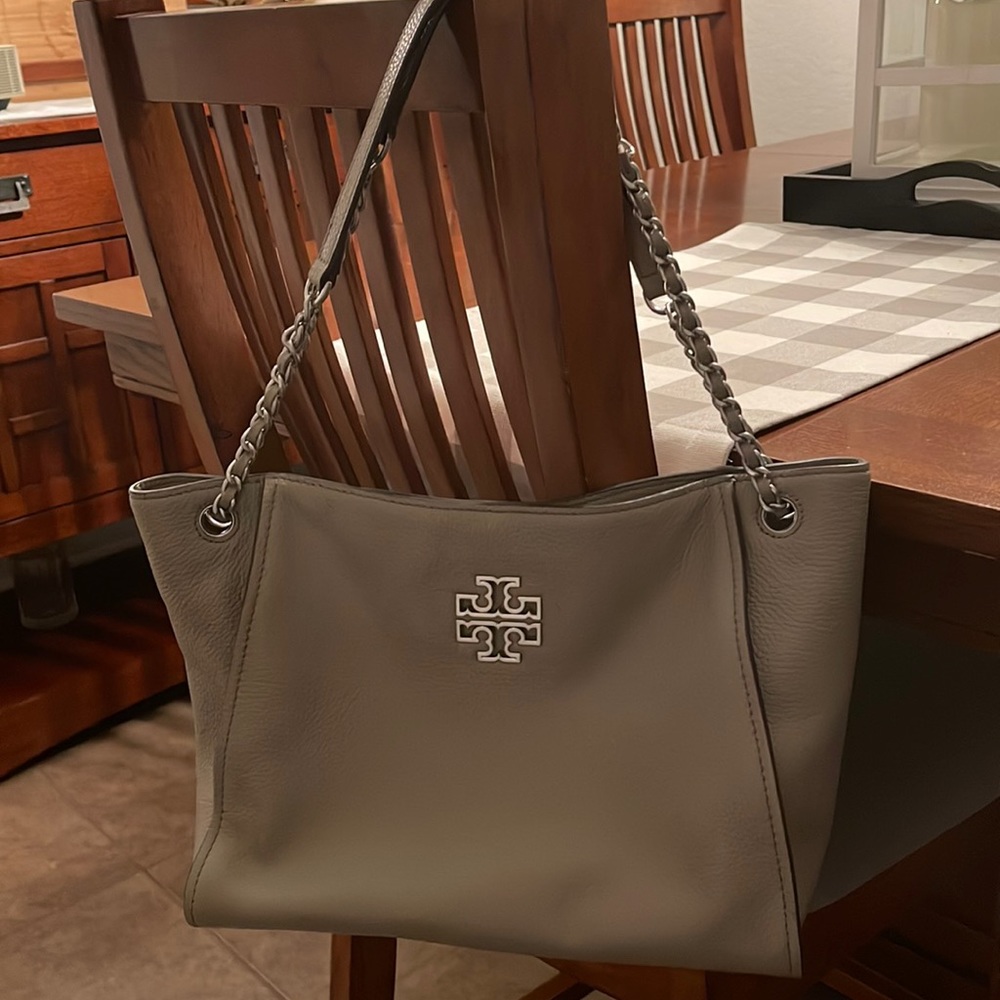 Tory Burch gray/taupe in color